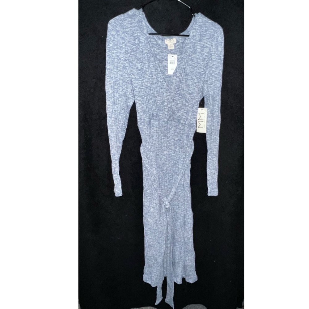 Gray Long Sleeve Maternity Dress